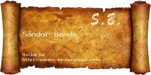 Sándor Bende névjegykártya